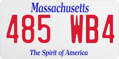 MA license plate 485WB4