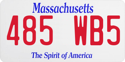 MA license plate 485WB5