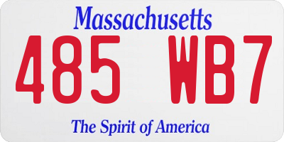 MA license plate 485WB7