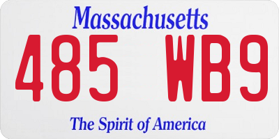 MA license plate 485WB9