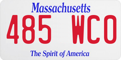 MA license plate 485WC0