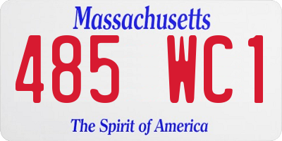MA license plate 485WC1