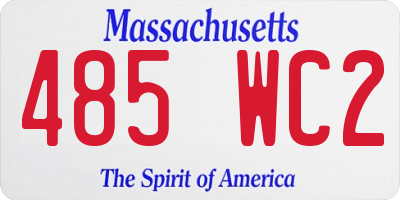 MA license plate 485WC2
