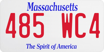 MA license plate 485WC4
