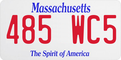 MA license plate 485WC5