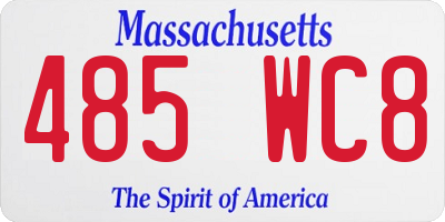 MA license plate 485WC8