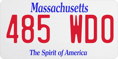 MA license plate 485WD0
