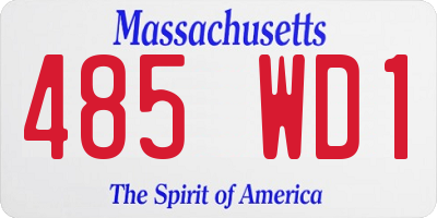 MA license plate 485WD1