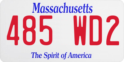 MA license plate 485WD2