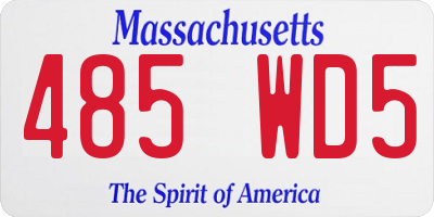 MA license plate 485WD5