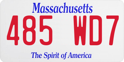 MA license plate 485WD7
