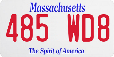 MA license plate 485WD8