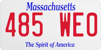 MA license plate 485WE0