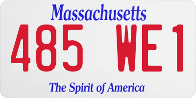 MA license plate 485WE1