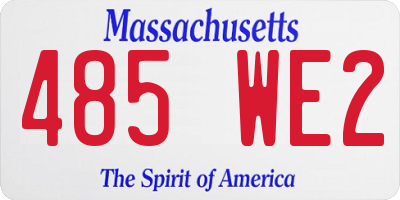 MA license plate 485WE2