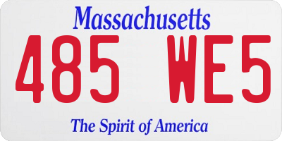MA license plate 485WE5
