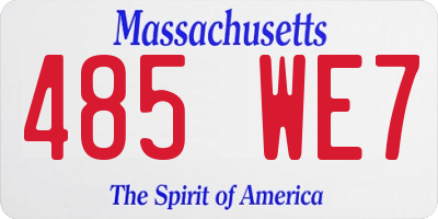 MA license plate 485WE7