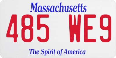 MA license plate 485WE9