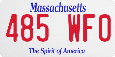 MA license plate 485WF0