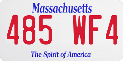 MA license plate 485WF4