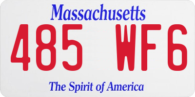 MA license plate 485WF6