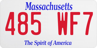 MA license plate 485WF7