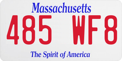 MA license plate 485WF8