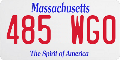 MA license plate 485WG0