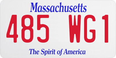 MA license plate 485WG1