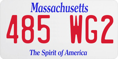 MA license plate 485WG2
