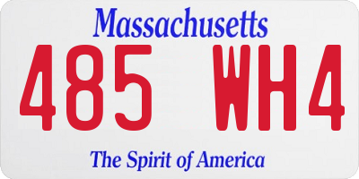 MA license plate 485WH4