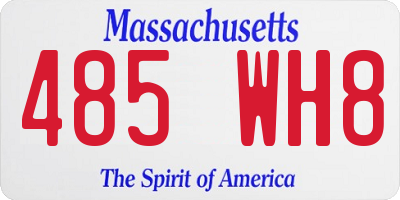 MA license plate 485WH8