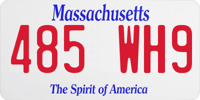 MA license plate 485WH9