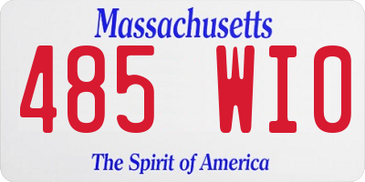 MA license plate 485WI0