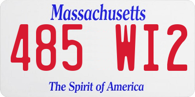 MA license plate 485WI2