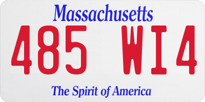 MA license plate 485WI4