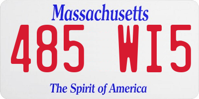MA license plate 485WI5