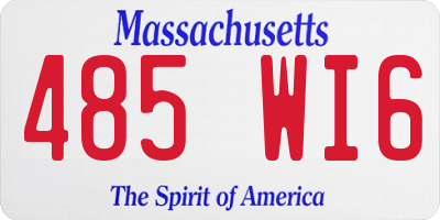 MA license plate 485WI6