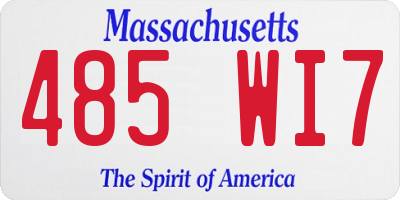 MA license plate 485WI7