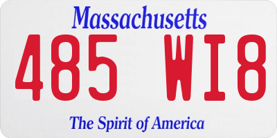 MA license plate 485WI8