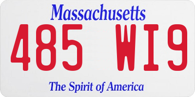 MA license plate 485WI9