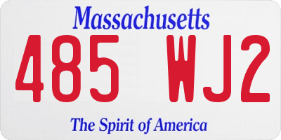 MA license plate 485WJ2