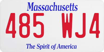 MA license plate 485WJ4