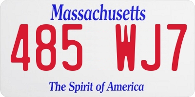 MA license plate 485WJ7