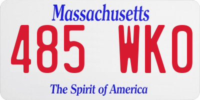 MA license plate 485WK0