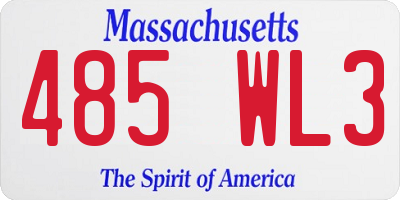MA license plate 485WL3