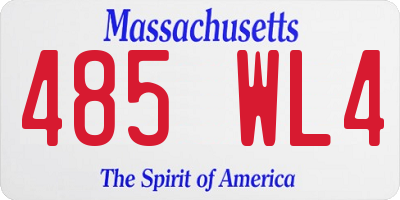MA license plate 485WL4