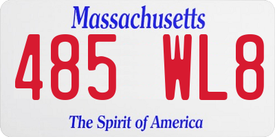 MA license plate 485WL8