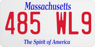 MA license plate 485WL9