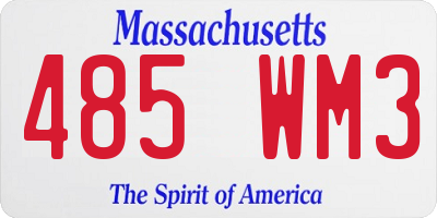 MA license plate 485WM3